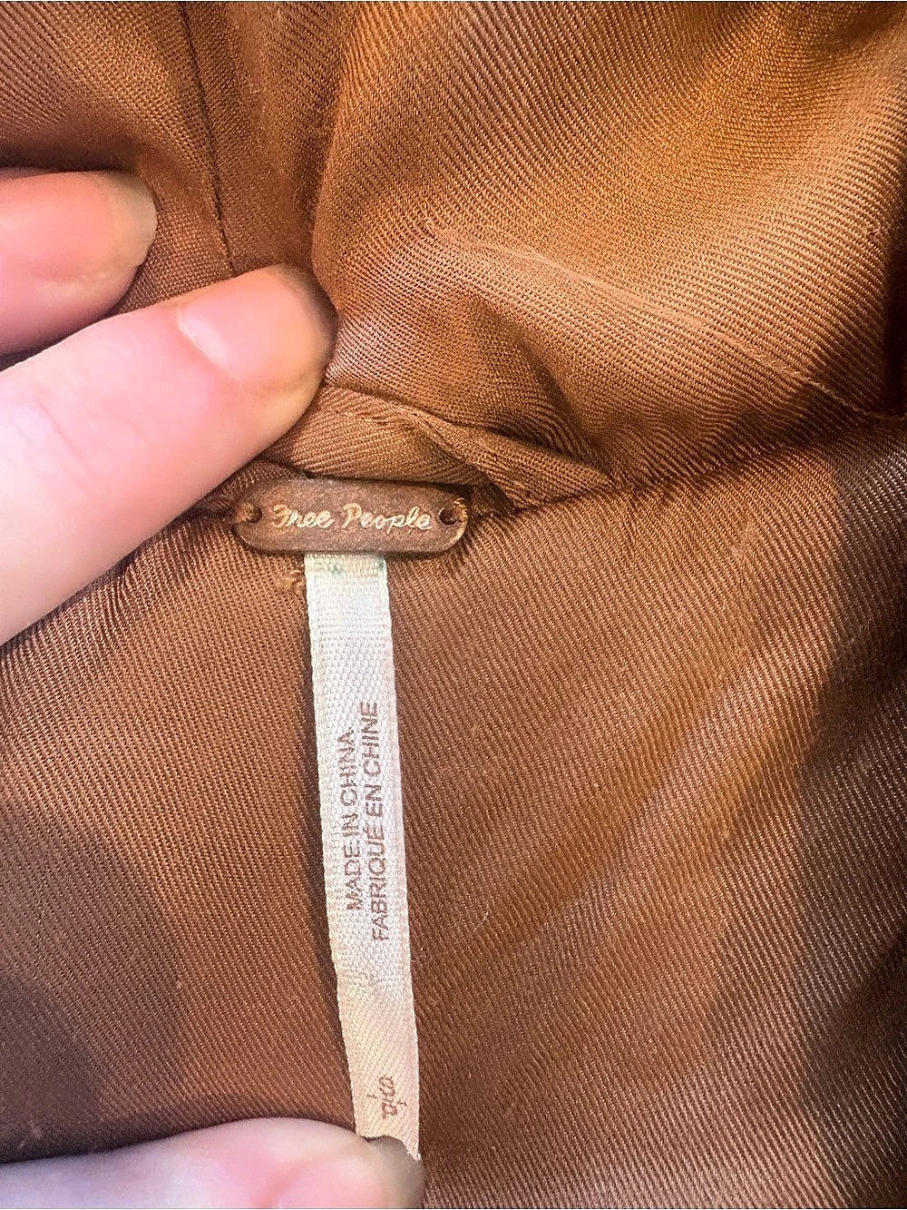 Free People Louder Please Hooded Faux Fur Jacket Brown Small - Picture 5 of 10